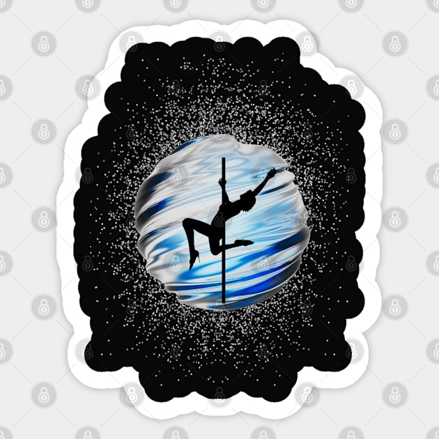 Pole Dancer In The Blue Sphere Sticker by LifeSimpliCity